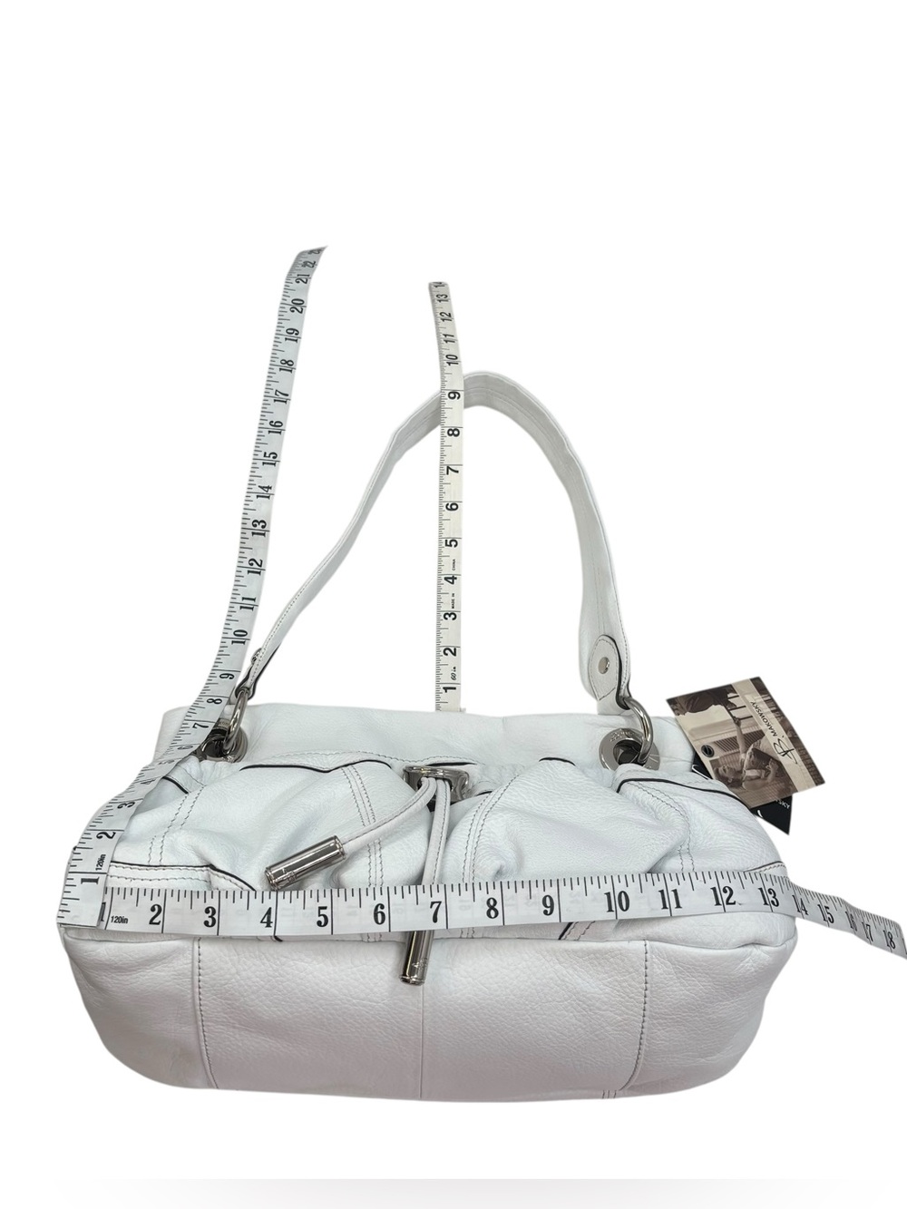 B. Makowsky White Pebbled Leather Shoulder Bag NWT Vintage Y2K - Picture 8 of 10